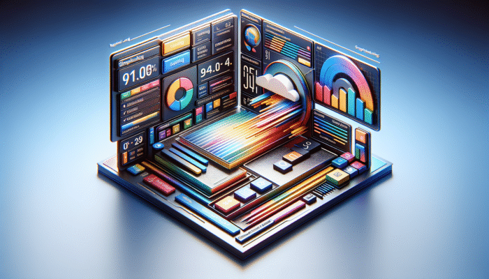A sleek digital interface with minimalist design and intuitive navigation, enhancing user engagement on a vibrant website.