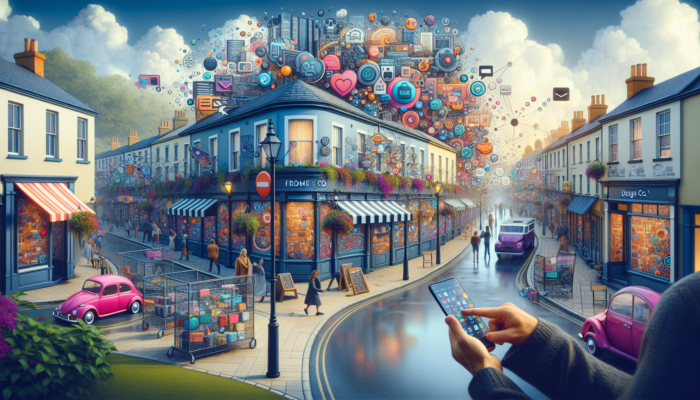 A customer in Frome, Somerset, browsing a mobile-optimized website for Frome Design Co. on a smartphone, with intuitive navigation and seamless checkout.